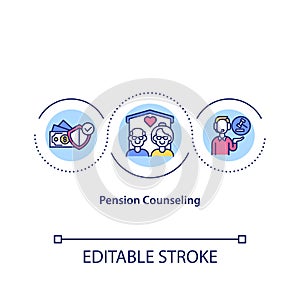 Pension counseling concept icon