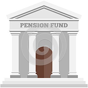 Pension fund vector building money finance saving