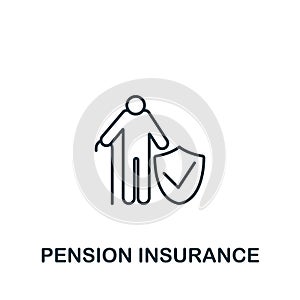 Pension Insurance icon. Line simple Insurance icon for templates, web design and infographics