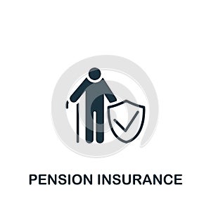 Pension Insurance icon. Monochrome simple Insurance icon for templates, web design and infographics