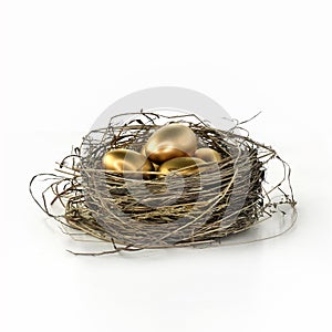 Pension Nest Eggs on white
