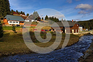 Pension Pupik, autumn scenery in the vicinity of Modrava, Czech republic