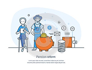 Pension reform, fund program, retirement investment and planning of future savings
