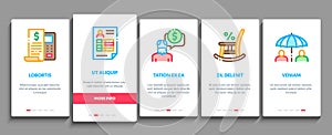 Pension Retirement Onboarding Elements Icons Set Vector