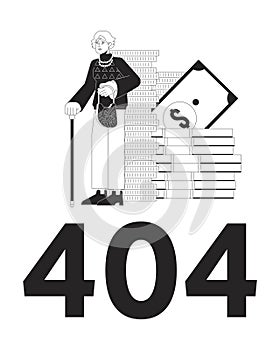 Pension savings black white error 404 flash message