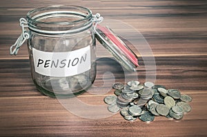 Pension savings in jar