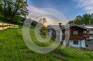 Pension at sunrise -Bavarian Alps