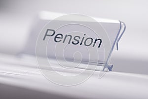 Pension Tag On Table photo