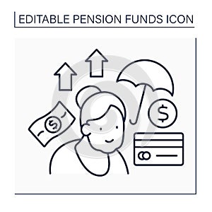 Pensioner card line icon photo