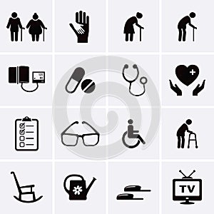 Pensioner and Elderly Care Icons