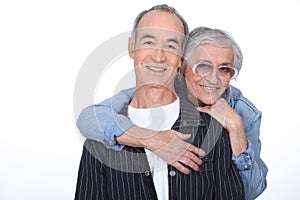 Pensioners looking happy photo