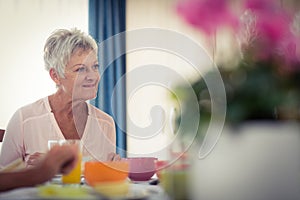 Pensioners at lunch