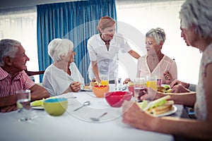 Pensioners at lunch