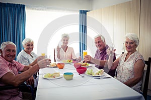 Pensioners at lunch