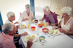 Pensioners at lunch