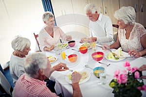 Pensioners at lunch