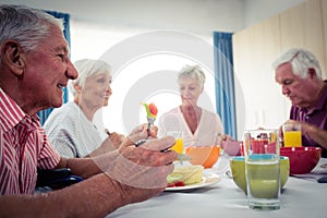 Pensioners at lunch