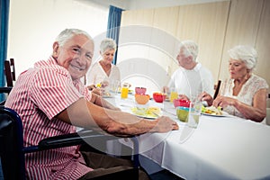 Pensioners at lunch