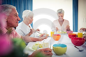 Pensioners at lunch