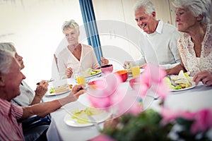 Pensioners at lunch