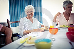 Pensioners at lunch