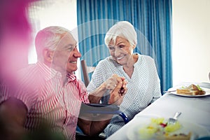 Pensioners at lunch