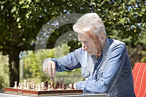 Pensioners playing chess