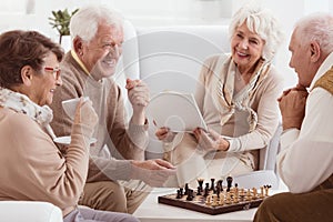 Pensioners playing chess