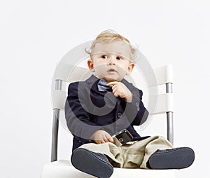 Pensive business baby photo