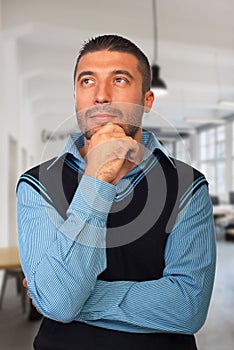 Pensive executive man commercial photo