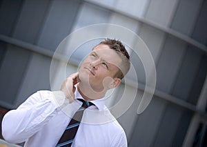 Pensive Handsome Corporate Man