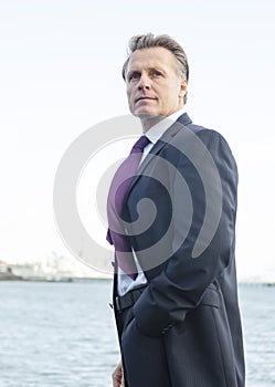 Pensive looking businessman