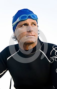 Pensive looking triathlete. photo