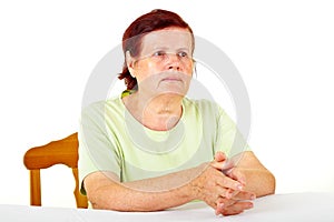Pensive old woman