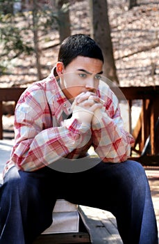 Pensive Teen Boy