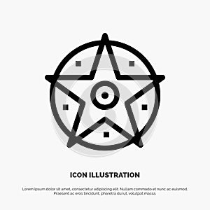 Pentacle, Satanic, Project, Star Vector Line Icon
