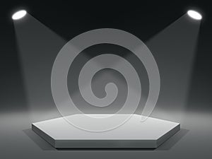 Pentagan shape stage