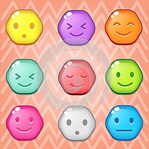 Pentagon candy block puzzle colorful in different color.