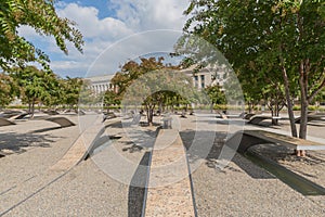 The Pentagon Memorial in Washington DC - no names on display