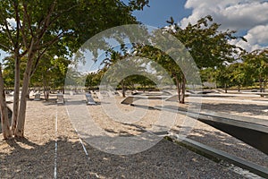 The Pentagon Memorial in Washington DC - no names on display