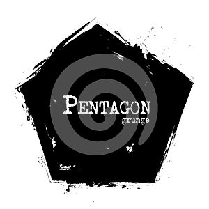 Pentagon shape . Grunge style . Vector photo