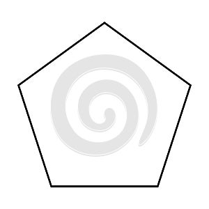 Pentagon shape symbol vector icon outline stroke for creative graphic design ui element in a pictogram