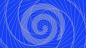Pentagon spin geometric on blue background loop. Spinning radio waves endless creative animation. Rotating pentagonal seamless