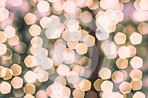 Pentagonal bokeh defocused lights abstract background