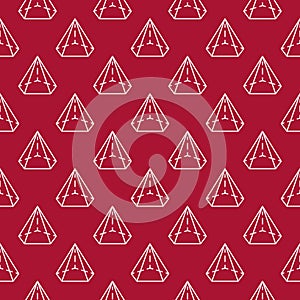 Pentagonal cone shape outline seamless pattern - Geometry concept vector red background