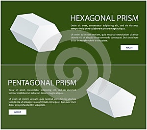 Pentagonal and Hexagonal Prisms on Web Posters Set