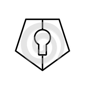 Pentagonal Lock Logo Icon, Vector Illustration