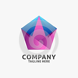 Pentagonal paper logo design