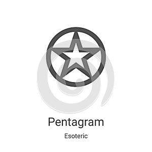 pentagram icon vector from esoteric collection. Thin line pentagram outline icon vector illustration. Linear symbol for use on web