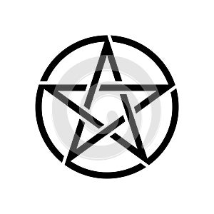 Pentagram isolated vector occultism symbol star in circle photo